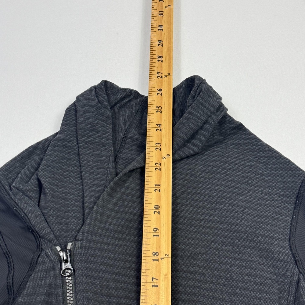 Lululemon Hoodie Womens 2 Gray Full Zip Slim Knit Hooded Stretch Activewear‎ - Picture 4 of 11